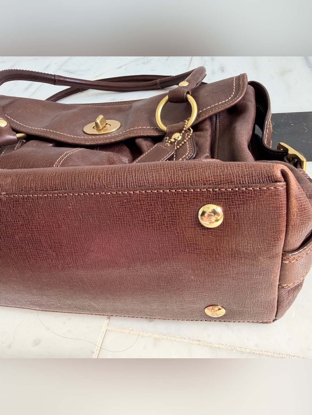 Coach Addison Spectator Brown Leather Tote - Picture 4 of 16